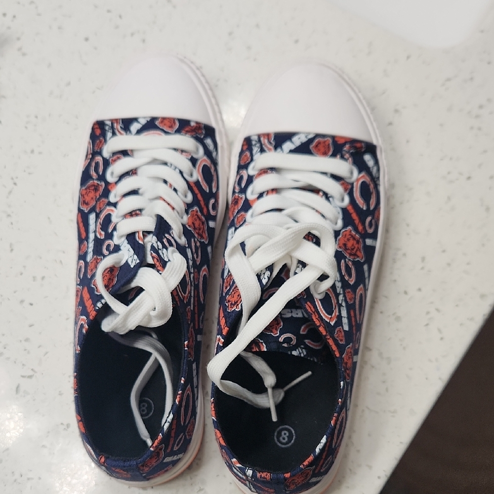 Womans Navy and White Patterned Sneakers
